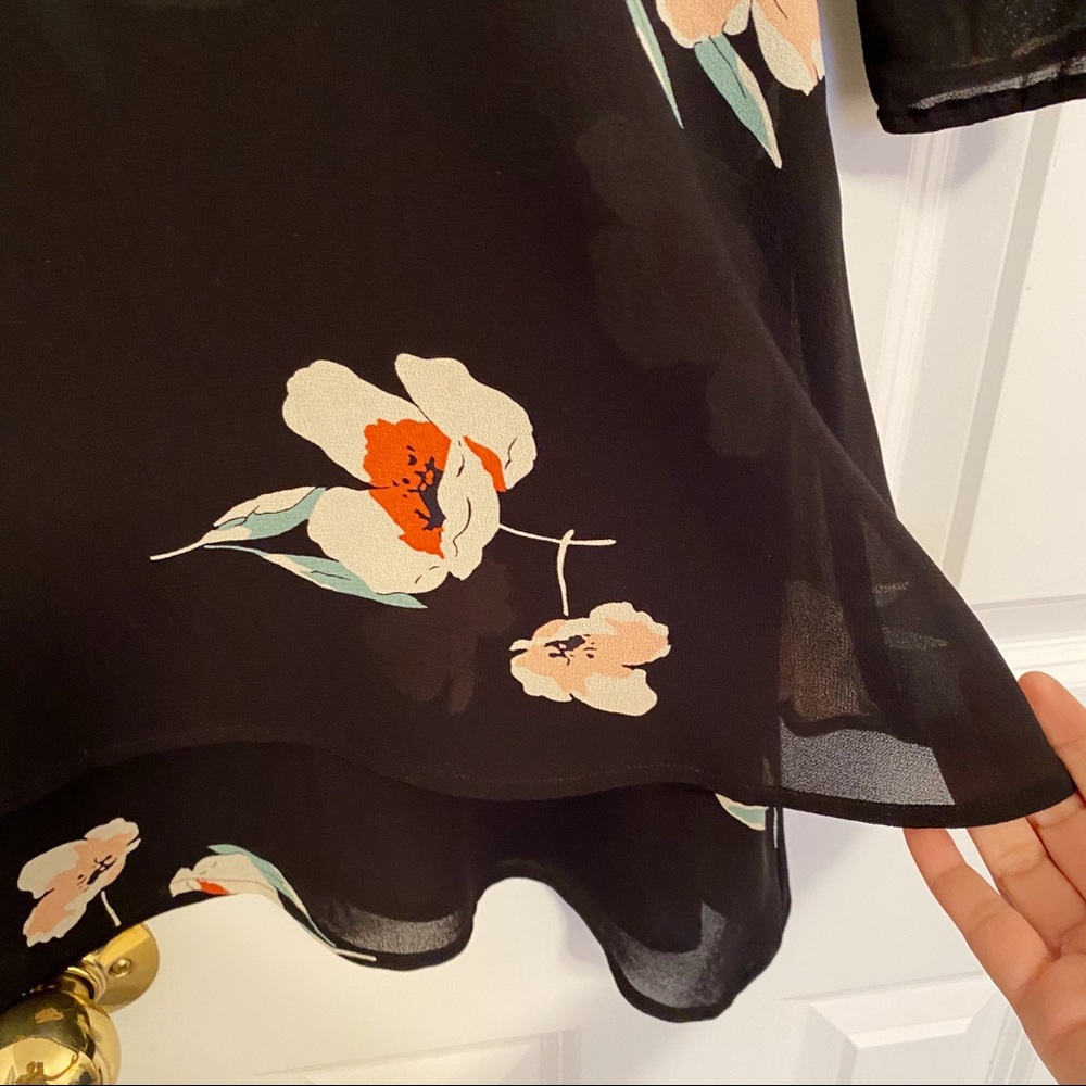 Reformation Black Floral Print Mini Dress - Picture 5 of 10